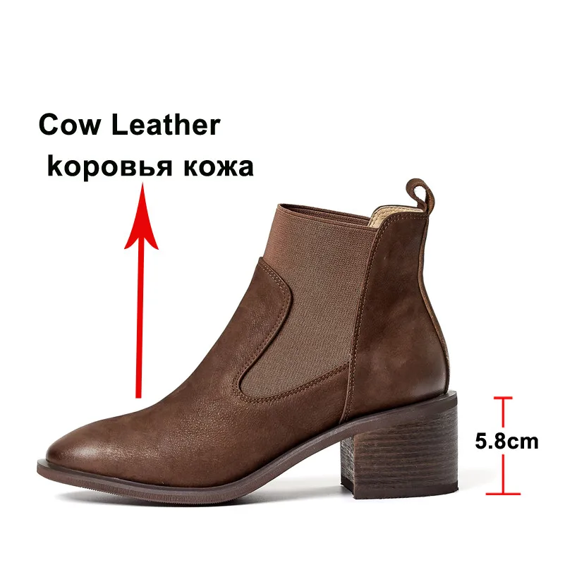 FOREADA Chelsea Boots Woman Real Leather Ankle Boots High Heel Short Boots Thick Heel Female Shoes Autumn Winter Black Size 42
FOREADA Chelsea Boots Woman Real Leather Ankle Boots High Heel Short Boots Thick Heel Female Shoes Autumn Winter Black Size 42