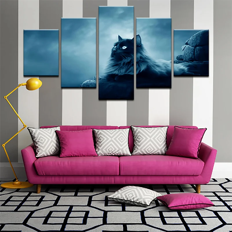 Canvas Wall Art Pictures 5 Piece Black Cat Prints Animal Black and White Decor Posters Home Living Room Decoration Paintings
Canvas Wall Art Pictures 5 Piece Black Cat Prints Animal Black and White Decor Posters Home Living Room Decoration Paintings