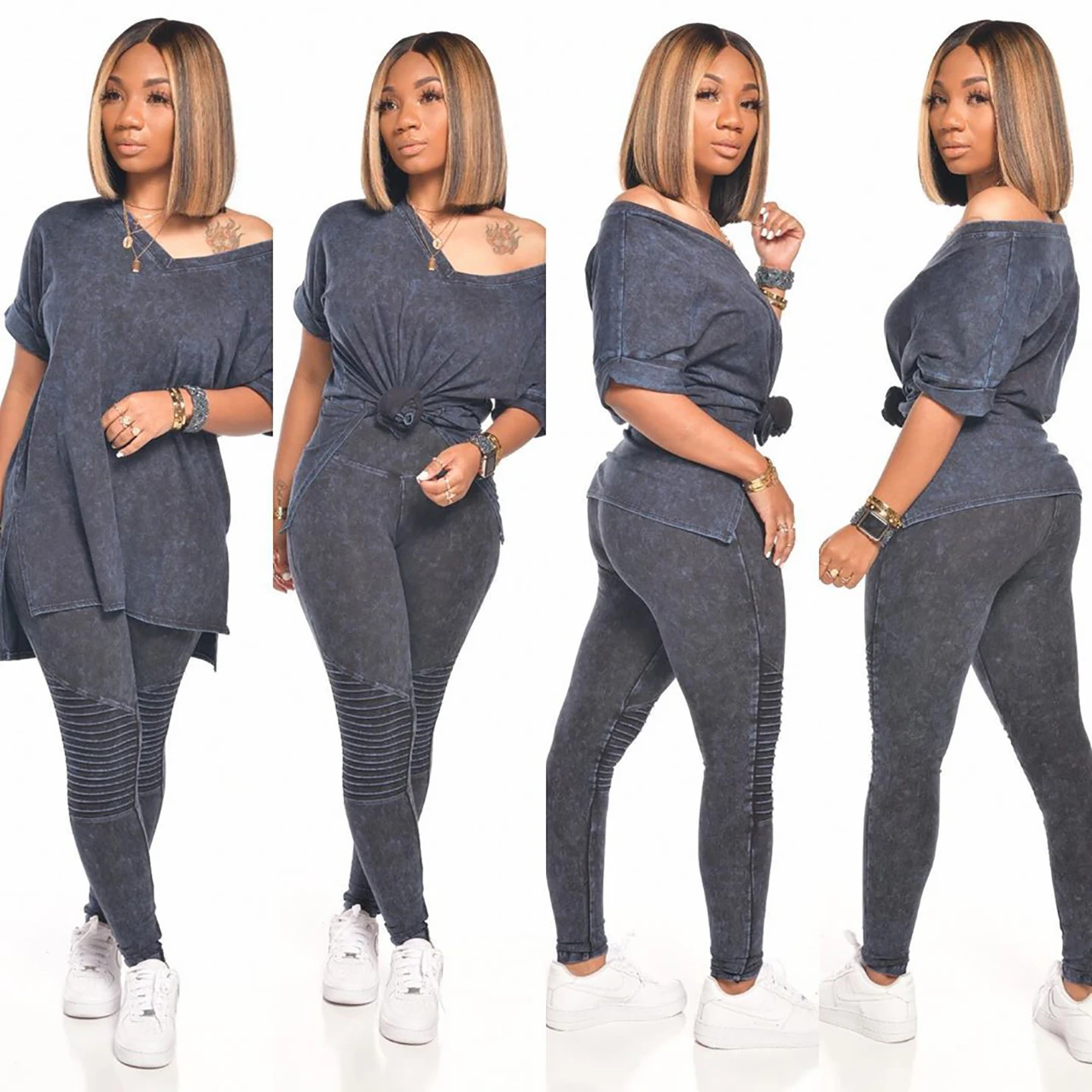 WenQing Womes CasuaL Slim Embossing Patchwork 2pieces Sets Outfits Sexy V Neck Self-Tie Tops Tracksuits INS Fashion Lounge Wear
WenQing Womes CasuaL Slim Embossing Patchwork 2pieces Sets Outfits Sexy V Neck Self-Tie Tops Tracksuits INS Fashion Lounge Wear