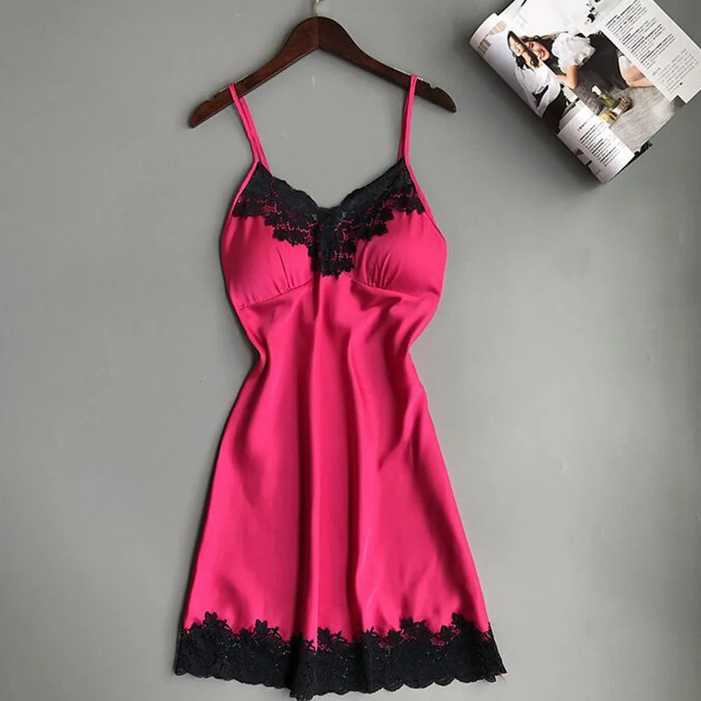2020 New Satin Sleepwear Women's Ladies Nightdress Sexy Lingerie with Chest Pads ladies Patchwork Satin Nightwear Wire Free #W
2020 New Satin Sleepwear Women's Ladies Nightdress Sexy Lingerie with Chest Pads ladies Patchwork Satin Nightwear Wire Free #W