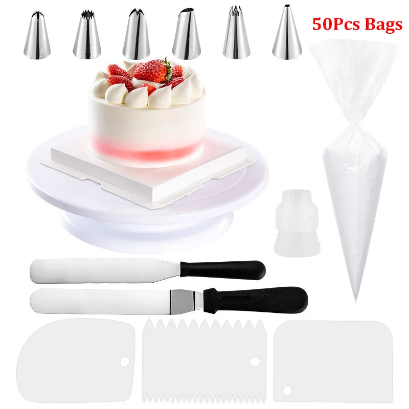 63Pcs/set Cake Decorating Turntable Set Baking Tool Pastry Spatula Cream Bag Piping Nozzle Fondant Tools Baking Decor Bakeware
63Pcs/set Cake Decorating Turntable Set Baking Tool Pastry Spatula Cream Bag Piping Nozzle Fondant Tools Baking Decor Bakeware