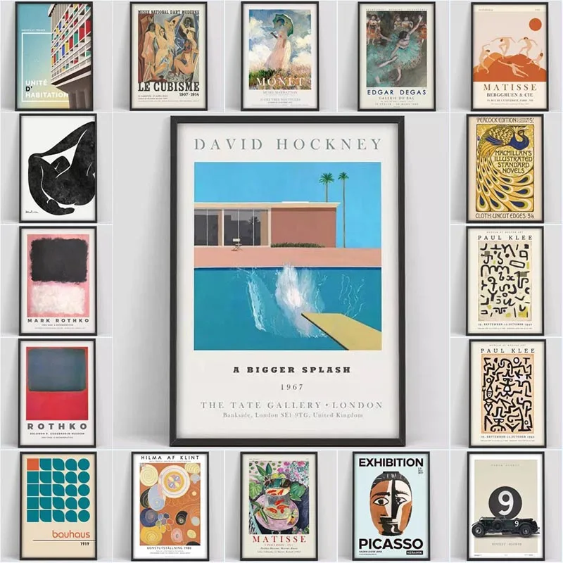 David Hockney Picasso Matisse Exhibition Poster a Bigger Splash Art Print Modern Minimalist Abstract Painting On Canvas for Home
David Hockney Picasso Matisse Exhibition Poster a Bigger Splash Art Print Modern Minimalist Abstract Painting On Canvas for Home