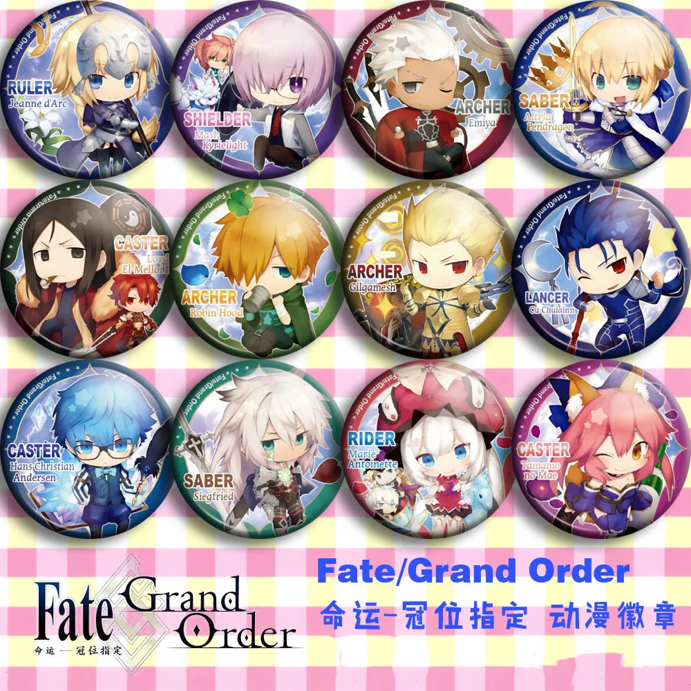 Japan Anime Fate/Grand Order FGO Cosplay Badge 58mm Cartoon Brooch Pins Collection Backpacks Badges For Bags Button gifts 
Japan Anime Fate/Grand Order FGO Cosplay Badge 58mm Cartoon Brooch Pins Collection Backpacks Badges For Bags Button gifts