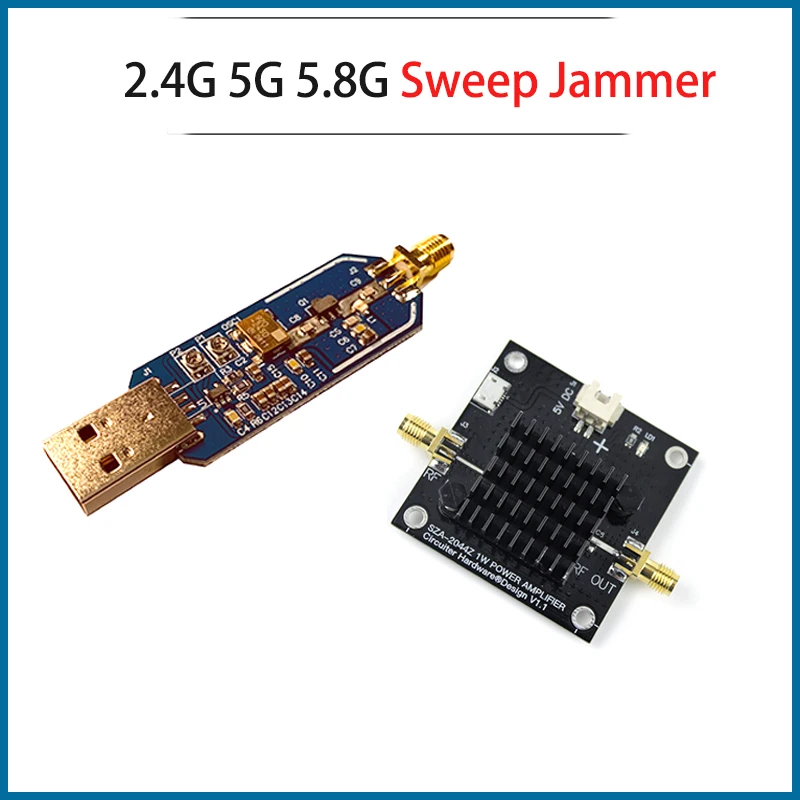 2.4G 5G 5.8G WiFi Sweep Jammer Shielder 2.4Ghz 5Ghz 5.8Ghz WiFi Disturber jammer development board / 1W 2W power amplifier
2.4G 5G 5.8G WiFi Sweep Jammer Shielder 2.4Ghz 5Ghz 5.8Ghz WiFi Disturber jammer development board / 1W 2W power amplifier