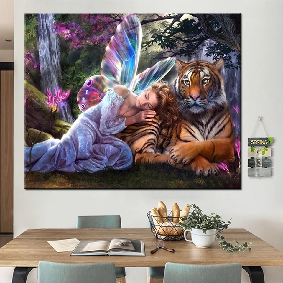 Diamond Painting Full Square Round Drill Butterfly Fairy Tiger Mosaic Painting Rhinestone Animal Girl For Diamond Embroidery
Diamond Painting Full Square Round Drill Butterfly Fairy Tiger Mosaic Painting Rhinestone Animal Girl For Diamond Embroidery