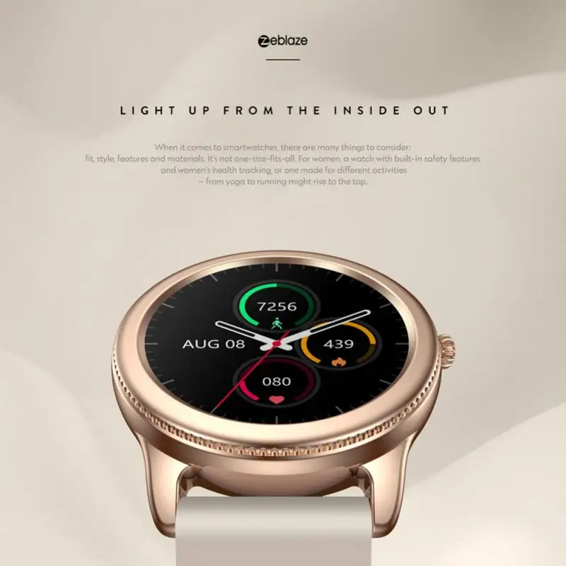 Zeblaze Lily Women Smart Watch HD Color Touch Screen IP68 Waterproof Lovely Bracelet Health & Fitness Tracking 30 Days Battery
Zeblaze Lily Women Smart Watch HD Color Touch Screen IP68 Waterproof Lovely Bracelet Health & Fitness Tracking 30 Days Battery