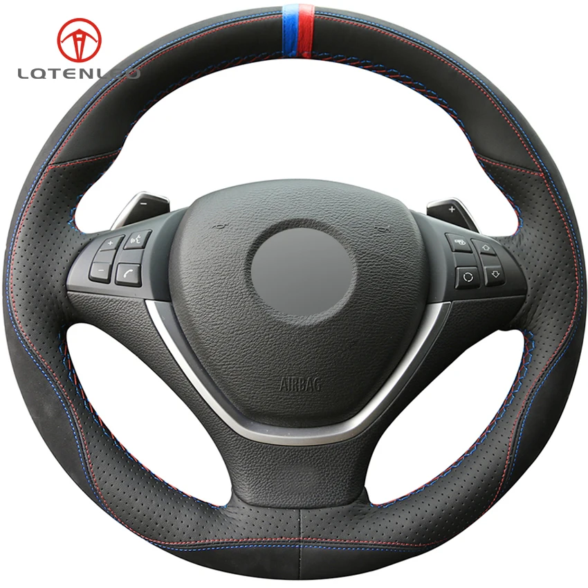 LQTENLEO Black Genuine Leather Suede DIY Hand-stitched Car Steering Wheel Cover for BMW X5 E70 2006-2013 X6 E71 E72 2008-2014
LQTENLEO Black Genuine Leather Suede DIY Hand-stitched Car Steering Wheel Cover for BMW X5 E70 2006-2013 X6 E71 E72 2008-2014