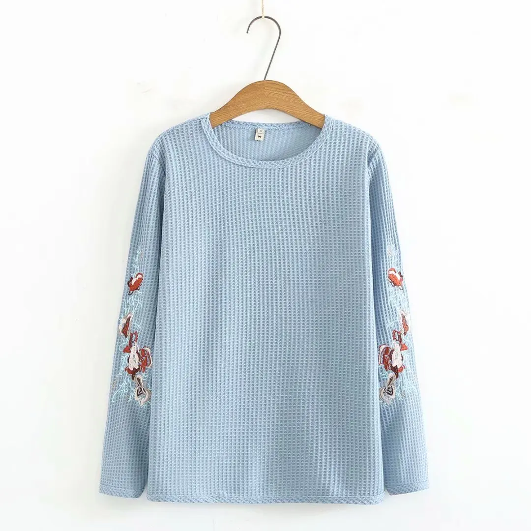 Plus size women's clothing large 2021 autumn solid color floral embroidery Women's t-shirt O-Neck long sleeve t-shirts woman
Plus size women's clothing large 2021 autumn solid color floral embroidery Women's t-shirt O-Neck long sleeve t-shirts woman