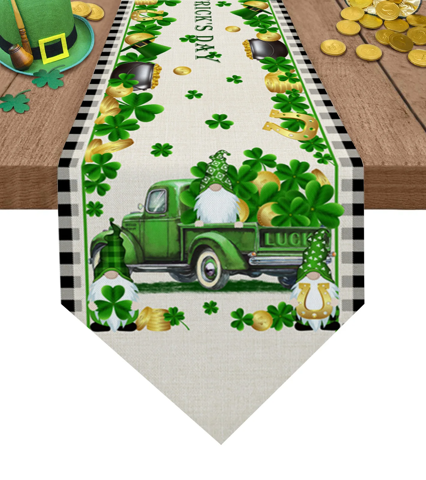 St. Patrick'S Day Shamrock Gnome Truck Table Runner Wedding Party Tablecloth Coffee Dinning Table Decoration Table Runner
St. Patrick'S Day Shamrock Gnome Truck Table Runner Wedding Party Tablecloth Coffee Dinning Table Decoration Table Runner