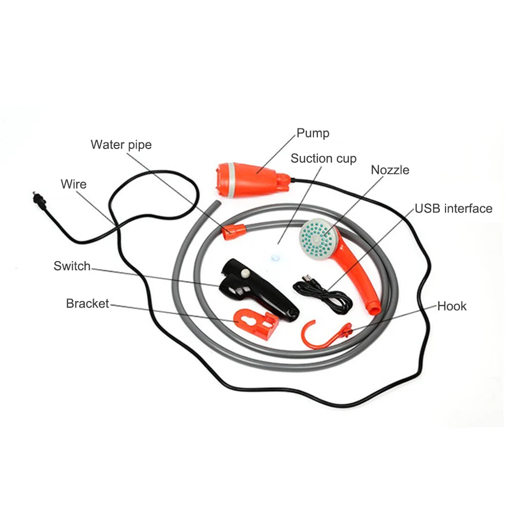 USB Charging Portable Camp Shower Pump Electric Rechargeable Outdoor Car Wash Camping Shower Handheld Showerhead Water Bag Pump 
USB Charging Portable Camp Shower Pump Electric Rechargeable Outdoor Car Wash Camping Shower Handheld Showerhead Water Bag Pump