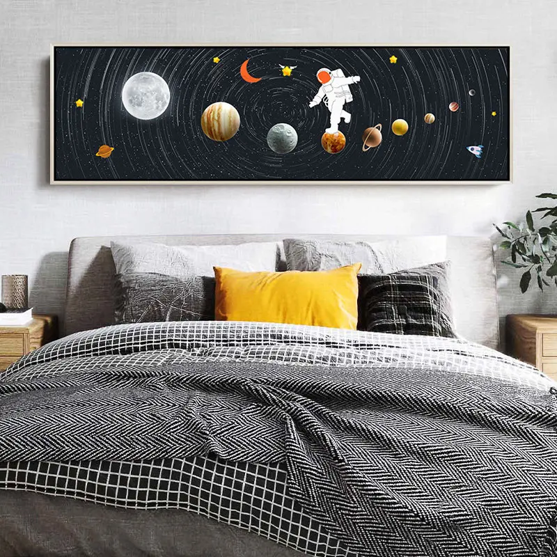 Astronaut Space Walking Canvas Painting Abstract Solar System Planets Wall Art Posters and Prints Nordic Living Room Home Decor | Дом и сад