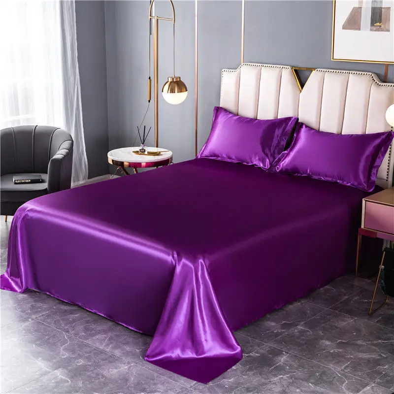 Simple Solid Color Ice Silk 3pcs (1Bed Sheet + 2pcs Pillowcase) Bed Sheet King/Queen Bedspread Textile Bedding Comfortable F0743
Simple Solid Color Ice Silk 3pcs (1Bed Sheet + 2pcs Pillowcase) Bed Sheet King/Queen Bedspread Textile Bedding Comfortable F0743