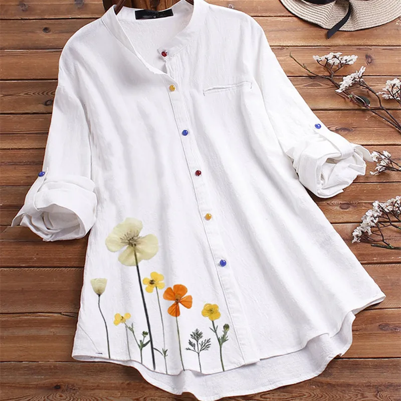 Spring Summer Women's Clothing 2021 Stand Collar Casual Long Sleeves Color Single-Breasted Printed Patchwork Irregular Blouses
Spring Summer Women's Clothing 2021 Stand Collar Casual Long Sleeves Color Single-Breasted Printed Patchwork Irregular Blouses