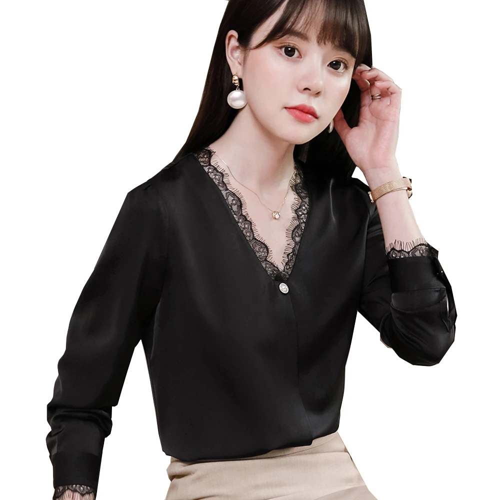 High Quality Women V-Neck Lace Blouse Ladies Long Sleeve Female White Black Gray Formal Shirt Tops shirts blouse
High Quality Women V-Neck Lace Blouse Ladies Long Sleeve Female White Black Gray Formal Shirt Tops shirts blouse