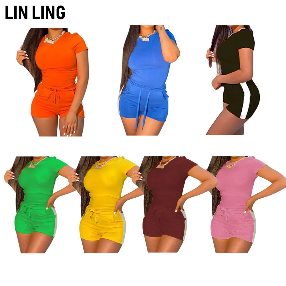 LINLING Women's 2 Piece Outfits Short Sleeves Crop Top + Bodycon Shorts Jumpsuit Set
LINLING Women's 2 Piece Outfits Short Sleeves Crop Top + Bodycon Shorts Jumpsuit Set