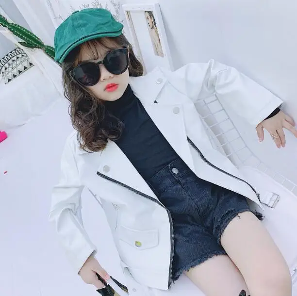 Autumn Spring white girls boys leather coat full sleeve kids jacket 2-7 years Children Clothes
Autumn Spring white girls boys leather coat full sleeve kids jacket 2-7 years Children Clothes