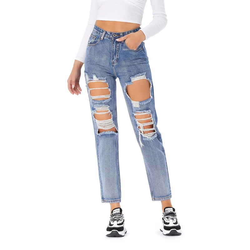 Woman Pants Denim Trousers Ladies Long Ripped Jeans Skinny Stretch High Waisted Slim Pants Large-hole Jeans for Women
Woman Pants Denim Trousers Ladies Long Ripped Jeans Skinny Stretch High Waisted Slim Pants Large-hole Jeans for Women