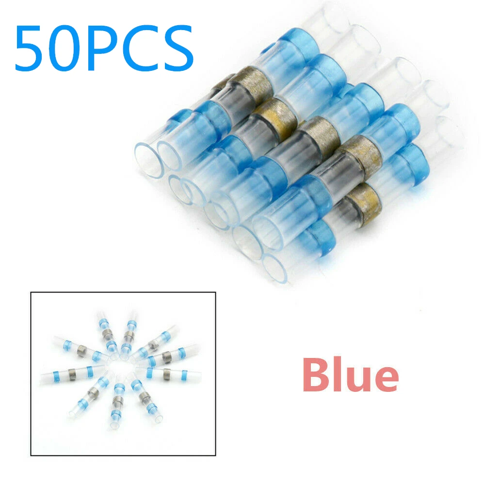 50Pcs AWG16-14 Blue Seal Soldering Sleeve Heat Shrink Butt Terminal Electrical Wire Connector Kit Waterproof Insulated
50Pcs AWG16-14 Blue Seal Soldering Sleeve Heat Shrink Butt Terminal Electrical Wire Connector Kit Waterproof Insulated