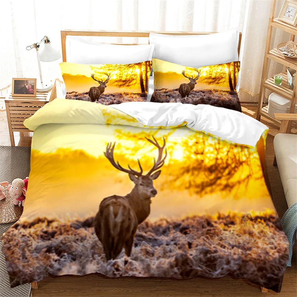 Cute sika deer bedding set 3D gold printing duvet cover animal tribal pillowcase full-size bedding (no sheets)
Cute sika deer bedding set 3D gold printing duvet cover animal tribal pillowcase full-size bedding (no sheets)