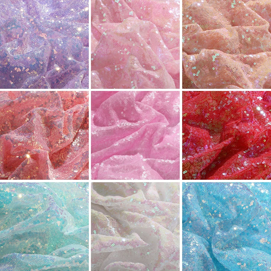 130X50CM 3mm Colorful Sequin Fabric Sparkly Paillette Glitter Fabric for Wedding Party Stage Clothes Home DIY Decortion Material
130X50CM 3mm Colorful Sequin Fabric Sparkly Paillette Glitter Fabric for Wedding Party Stage Clothes Home DIY Decortion Material