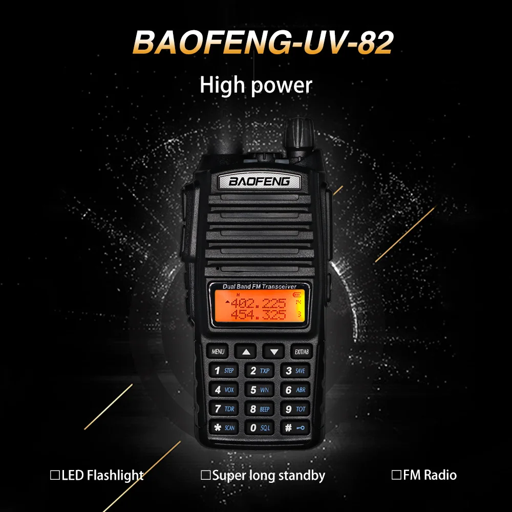 Портативная рация Baofeng, портативная рация высокой мощности UV82, 8 Вт, любительская радиостанция UV82, двойная PTT, телефон 10 км, двусторонняя радиосвязь
Портативная рация Baofeng, портативная рация высокой мощности UV82, 8 Вт, любительская радиостанция UV82, двойная PTT, телефон 10 км, двусторонняя радиосвязь