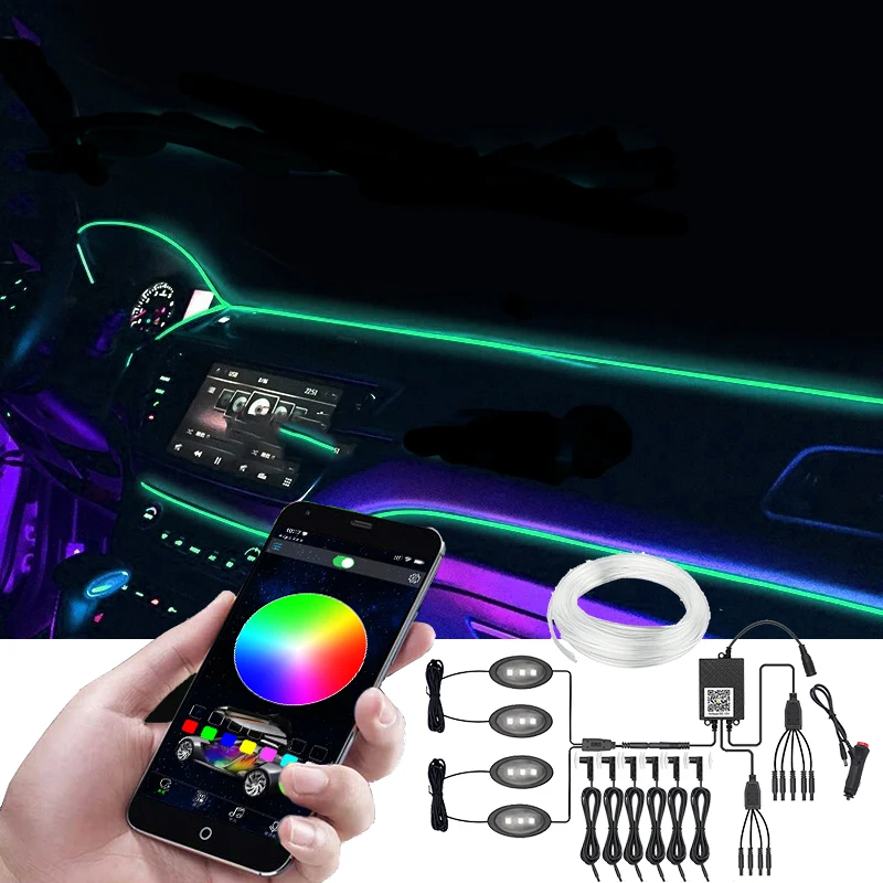 Car Atmosphere Light Strips 12V LED Ambient light APP Sound Control Auto Dashboard Window Roof Decorative Lamp Cigarette Lighter
Car Atmosphere Light Strips 12V LED Ambient light APP Sound Control Auto Dashboard Window Roof Decorative Lamp Cigarette Lighter