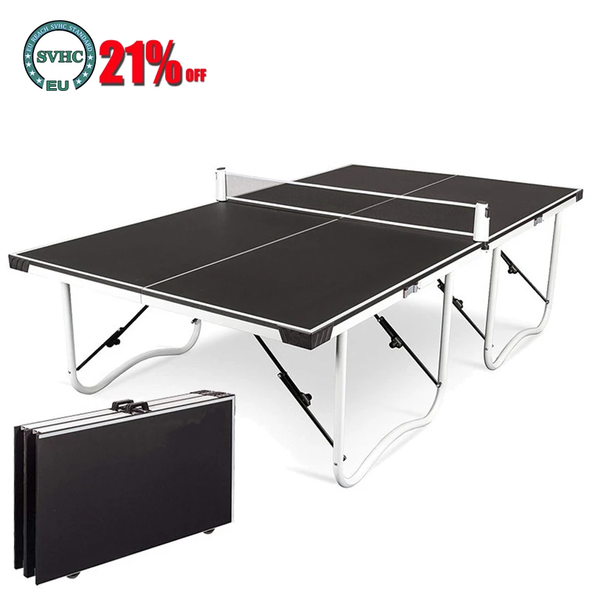 

Portable Home Folding Portable Indoor With Wheels Standard Table Tennis Tables Medium Density Fiberboard ,Table size 2750*1530mm