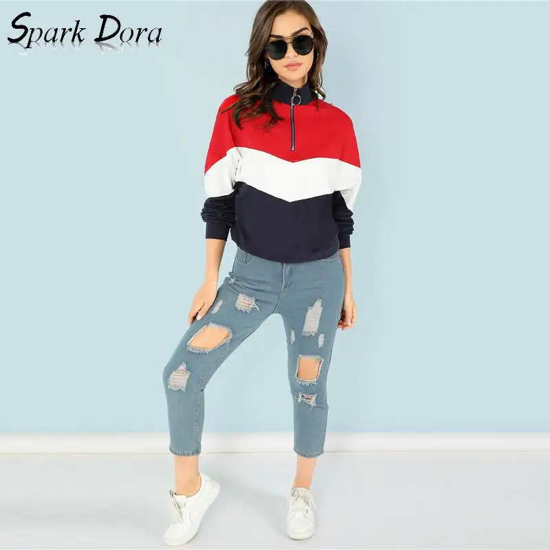 SparkDora Multicolor Minimalist O-Ring Zip Front Cut And Sew Stand Neck Raglan Sleeve Sweatshirt Autumn Women Casual Pullovers
SparkDora Multicolor Minimalist O-Ring Zip Front Cut And Sew Stand Neck Raglan Sleeve Sweatshirt Autumn Women Casual Pullovers