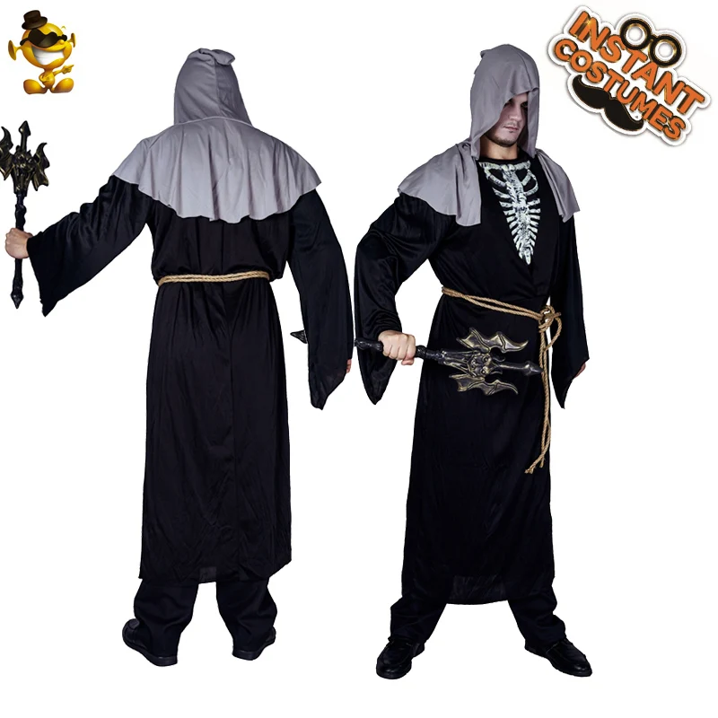 Halloween Grim Reaper Costume Cosplay Adult Scary Skeleton Skull Robe Role Play Men Purim Costumes
Halloween Grim Reaper Costume Cosplay Adult Scary Skeleton Skull Robe Role Play Men Purim Costumes