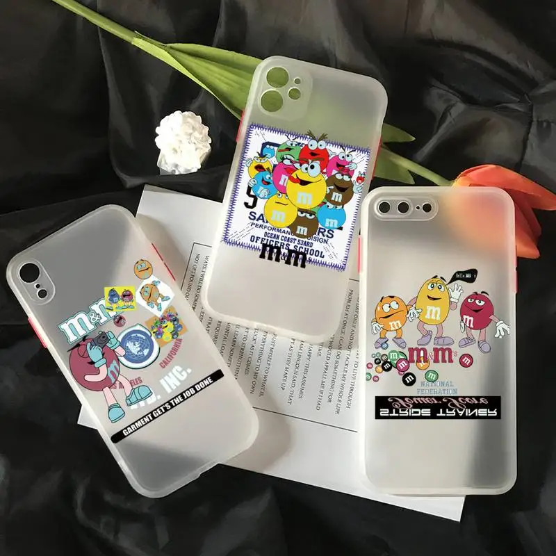 Protection Fashion M&M's Phone Bumper Transparent Matte PC Back Phone Case For Iphone 11 12 Pro Max 7 8 Plus X Xs Max XR Fundas
Protection Fashion M&M's Phone Bumper Transparent Matte PC Back Phone Case For Iphone 11 12 Pro Max 7 8 Plus X Xs Max XR Fundas