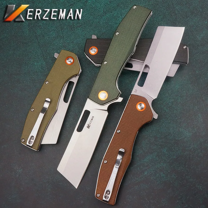 Kerzeman D2 Tactical Outdoor Survival Folding Knife Camping Ball Bearing Knives High-End Linen Handle Pocket Hunting EDC Tools
Kerzeman D2 Tactical Outdoor Survival Folding Knife Camping Ball Bearing Knives High-End Linen Handle Pocket Hunting EDC Tools