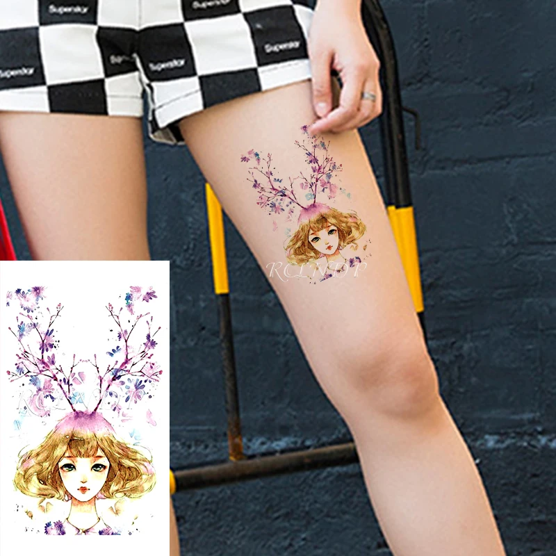 Waterproof Temporary Tattoo Sticker Cartoon Beautiful Girl Water-ink Flower Fresh Fashion Fake Tatoo Flash Tatto for Women Men
Waterproof Temporary Tattoo Sticker Cartoon Beautiful Girl Water-ink Flower Fresh Fashion Fake Tatoo Flash Tatto for Women Men