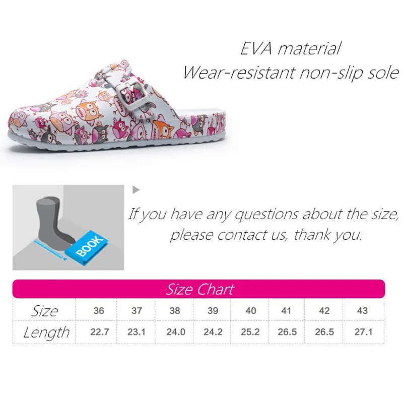 Large Size 43 Women EVA Sandals Clogs Summer Owl Printing Slippers Beach Casual Slip-on Shoes Female Sandals Medical Sandalia
Large Size 43 Women EVA Sandals Clogs Summer Owl Printing Slippers Beach Casual Slip-on Shoes Female Sandals Medical Sandalia