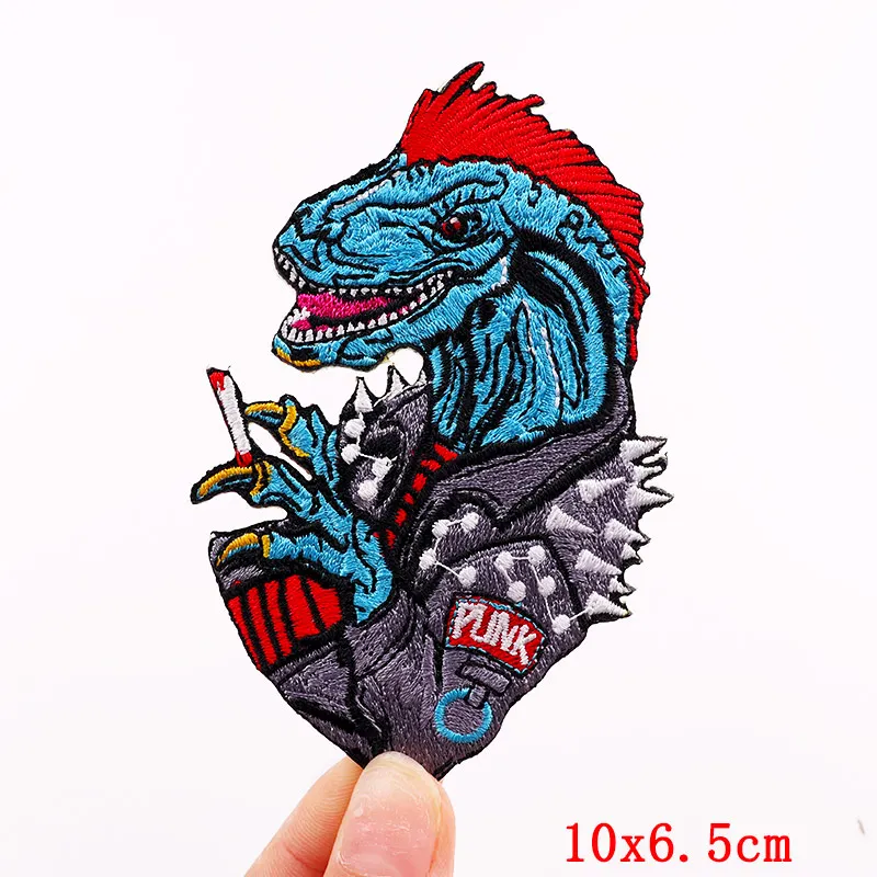 Punk Dinosaur Patch Iron On Embroidered Patches For Clothing Thermoadhesive Patches Skull Biker Patches On Clothes Sticker Badge
Punk Dinosaur Patch Iron On Embroidered Patches For Clothing Thermoadhesive Patches Skull Biker Patches On Clothes Sticker Badge