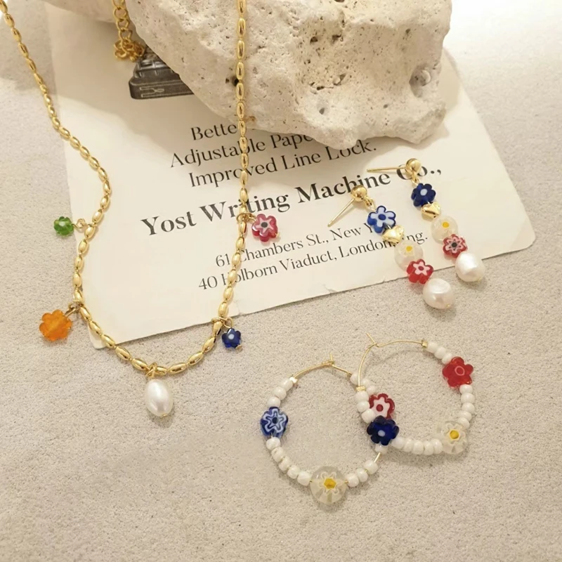MENGJIQIAO Fashion Cute Acrylic Colorful Flower Beads Hoop Earrings For Women Girls Simple Circle Boucle d'oreille Jewery Gifts
MENGJIQIAO Fashion Cute Acrylic Colorful Flower Beads Hoop Earrings For Women Girls Simple Circle Boucle d'oreille Jewery Gifts