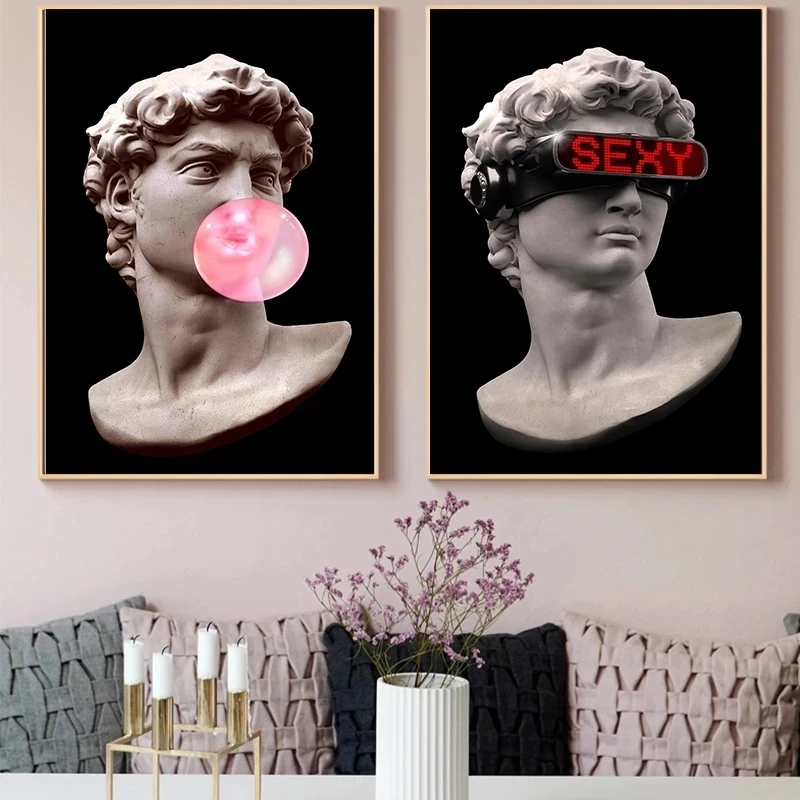 Modular Funny Picture Home Decor Wall Art Modern Sculpture of David Canvas Prints Funny Portrai Painting Bedroom Poster No Frame
Modular Funny Picture Home Decor Wall Art Modern Sculpture of David Canvas Prints Funny Portrai Painting Bedroom Poster No Frame