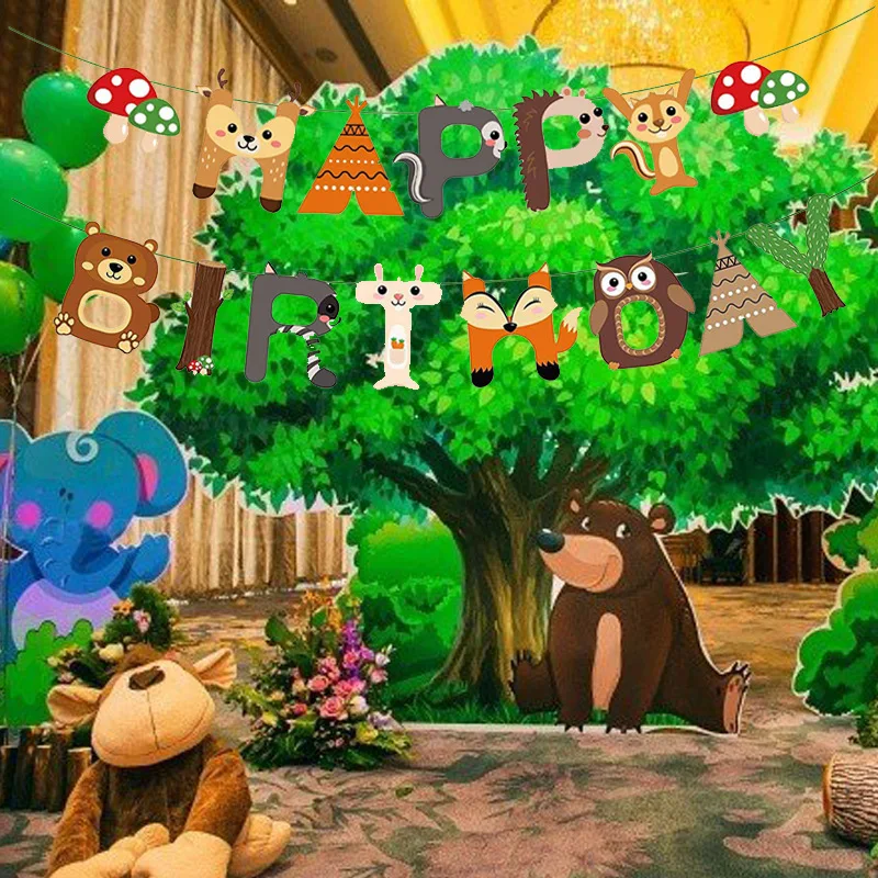 1 Set Cartoon Forest Animals Happy Birthday Banners Rabbit Fox Owl Raccoon Hanging Bunting Kids Baby Shower Birthday Party Decor
1 Set Cartoon Forest Animals Happy Birthday Banners Rabbit Fox Owl Raccoon Hanging Bunting Kids Baby Shower Birthday Party Decor