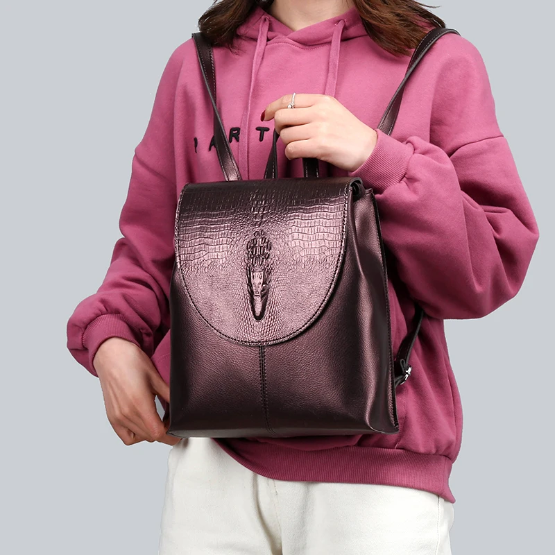 High Quality Fashion Crocodile Pattern Backpacks for Women 2021 Female Small PU Leather Backpack Teenage Girls Mochila
High Quality Fashion Crocodile Pattern Backpacks for Women 2021 Female Small PU Leather Backpack Teenage Girls Mochila