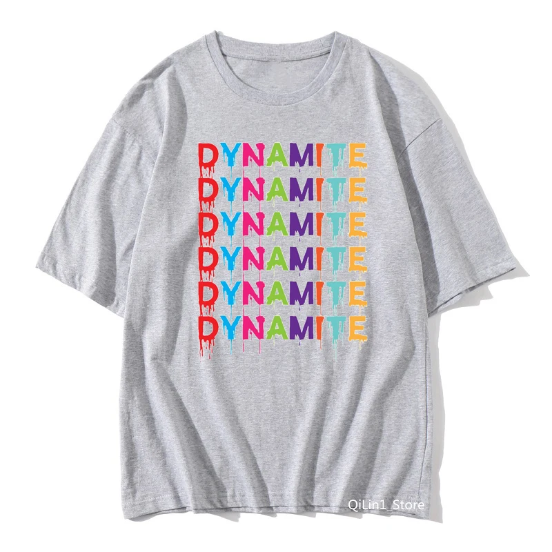 2022 hot sale new album DYNAMITE letter print T-shirt women Kpop Korean style t shirt femme cute Korean casual hip-hop tshirt
2022 hot sale new album DYNAMITE letter print T-shirt women Kpop Korean style t shirt femme cute Korean casual hip-hop tshirt