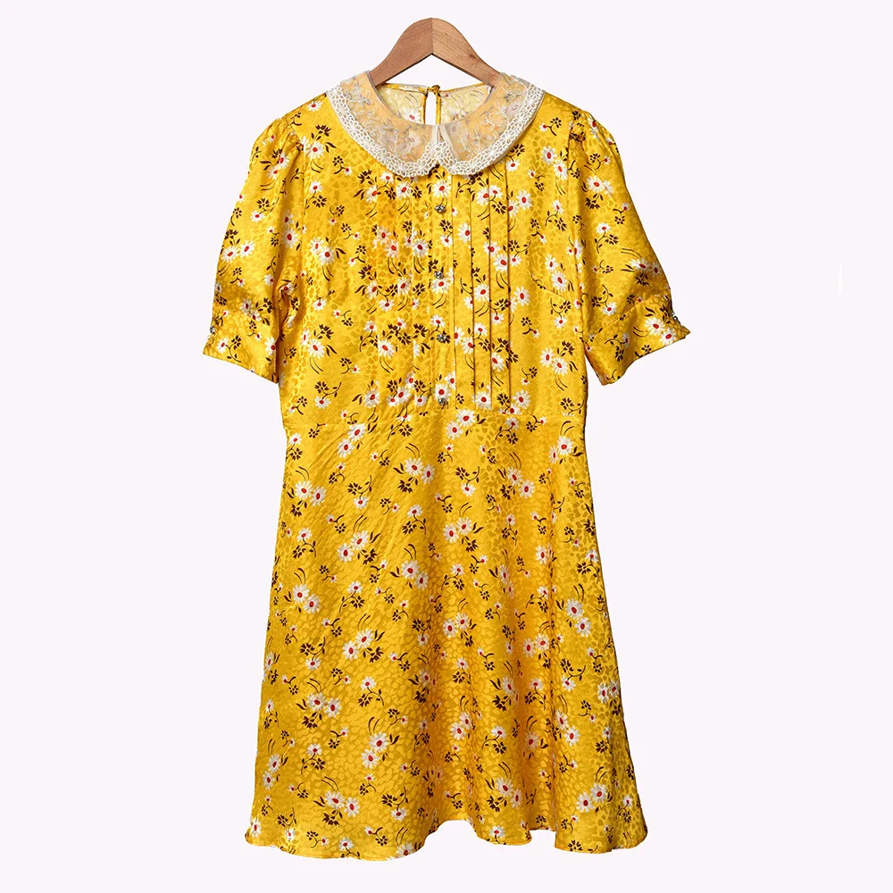Dress Spring Women / Summer 2021 Dress Fashion Casual Daisy Floral Print Lace Collar Mini Dress 
Dress Spring Women / Summer 2021 Dress Fashion Casual Daisy Floral Print Lace Collar Mini Dress