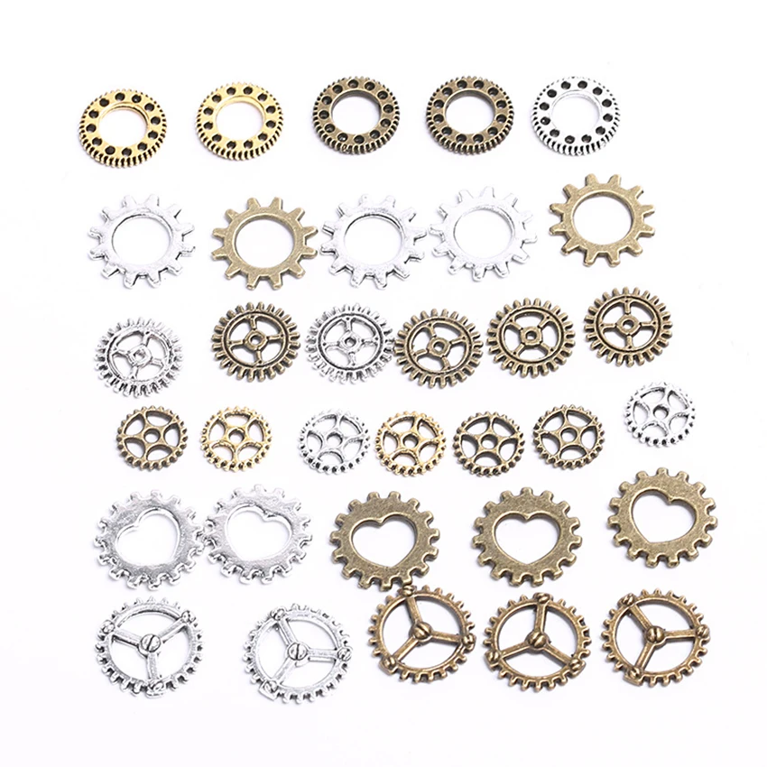 100PCS/Set DIY Assorted Color Antique Metal Steam Punk Gears Charm Pendant Clock Watch Wheel Gear for Crafting, Jewelry Making
100PCS/Set DIY Assorted Color Antique Metal Steam Punk Gears Charm Pendant Clock Watch Wheel Gear for Crafting, Jewelry Making
