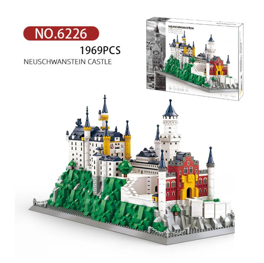 

world famous Historical Architecture Germany Free State of Bavaria build block New Swan Stone Castle model brick toy collection