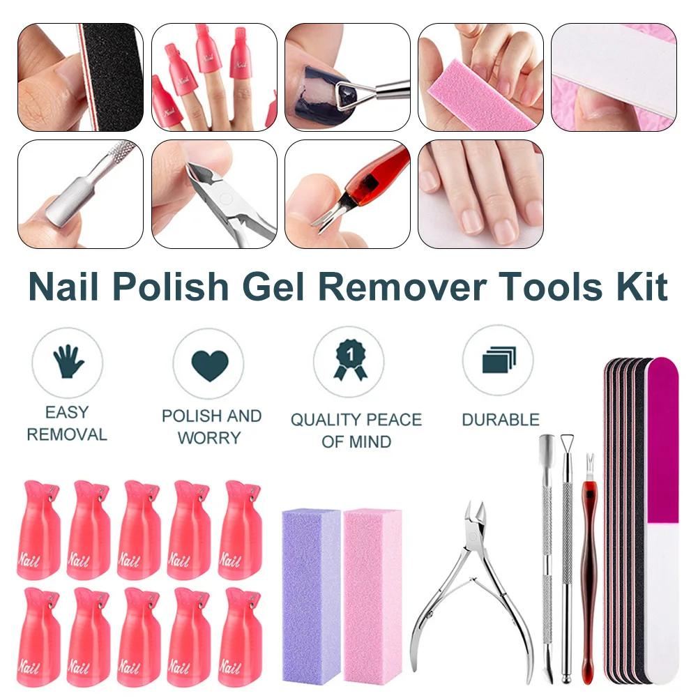 Nail Polish Gel Remover Tools Kit Cuticle Pusher Nail File Soak Off UV Gel Remover Wrap Nail Gel Removal Manicure Tool
Nail Polish Gel Remover Tools Kit Cuticle Pusher Nail File Soak Off UV Gel Remover Wrap Nail Gel Removal Manicure Tool
