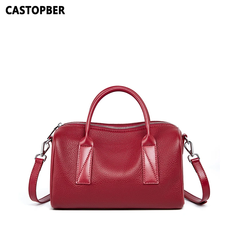 Women's Cow Genuine Leather Boston Bag Shoulder Handbags Fashion Designer Ladies Top-Handle Bags High Quality Famous Brand
Women's Cow Genuine Leather Boston Bag Shoulder Handbags Fashion Designer Ladies Top-Handle Bags High Quality Famous Brand