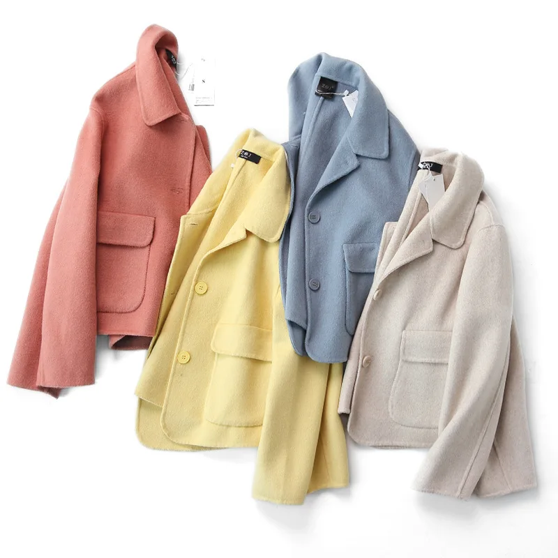 2021 Spring Handmade Short Single Breasted Double Sided Pockets 80% Wool Coat Plus Size Loose Woolen Suit Jacket
2021 Spring Handmade Short Single Breasted Double Sided Pockets 80% Wool Coat Plus Size Loose Woolen Suit Jacket