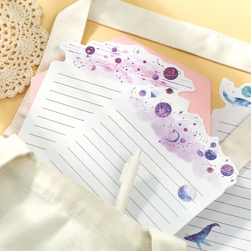 9 шт./компл. 3 конверта + 6 бумажных букв s Cat Planet Flower набор конвертов подарочные