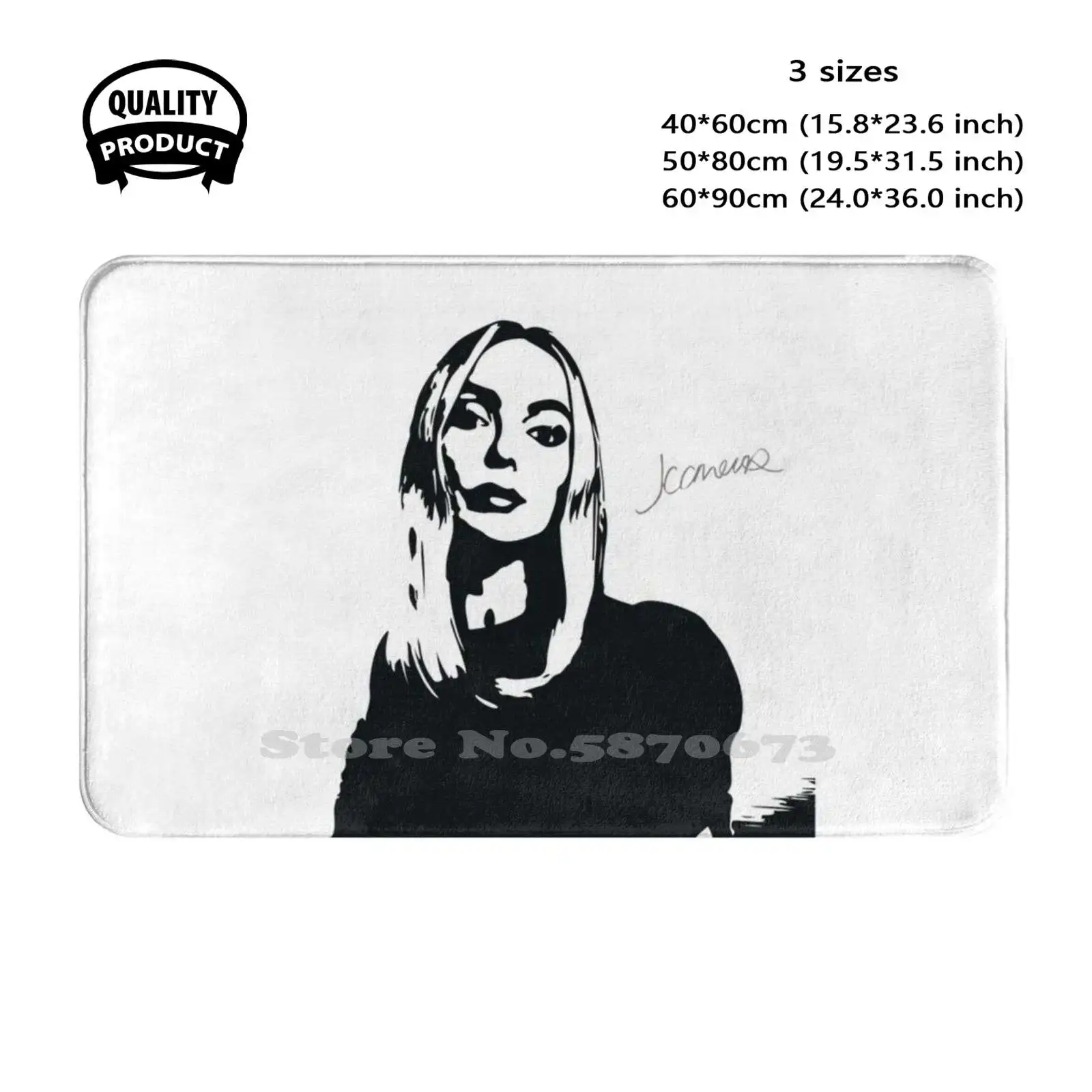 Jodie Comer Autograph Print Мягкая подушка Домашний ковер Дверной коврик Автомобильный Killing