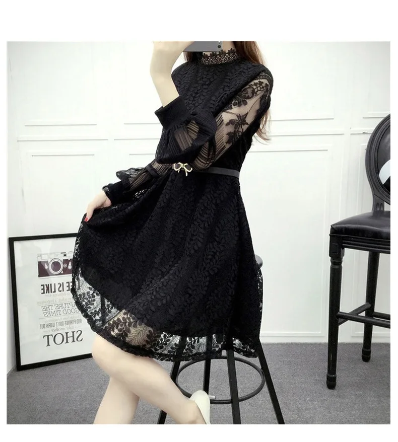 Elegant Lace Transparent Dress Embroidery Floral Long-sleeved White Dress High Waist Ruffled Office Lady Autumn Spring Autumn
Elegant Lace Transparent Dress Embroidery Floral Long-sleeved White Dress High Waist Ruffled Office Lady Autumn Spring Autumn