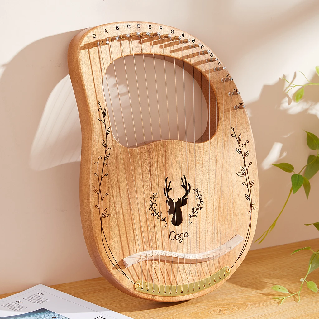 Lyre Harp Mahogany 16 METAL STRINGS Deer Design/Lyra Harp/ENGRAVED HARP With Carrying Case & Tuning Key Free 
Lyre Harp Mahogany 16 METAL STRINGS Deer Design/Lyra Harp/ENGRAVED HARP With Carrying Case & Tuning Key Free