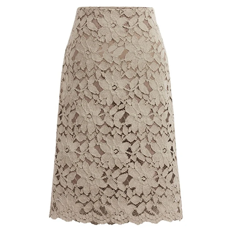 Женская кружевная юбка-карандаш элегантная облегающая офисная юбка до колен с